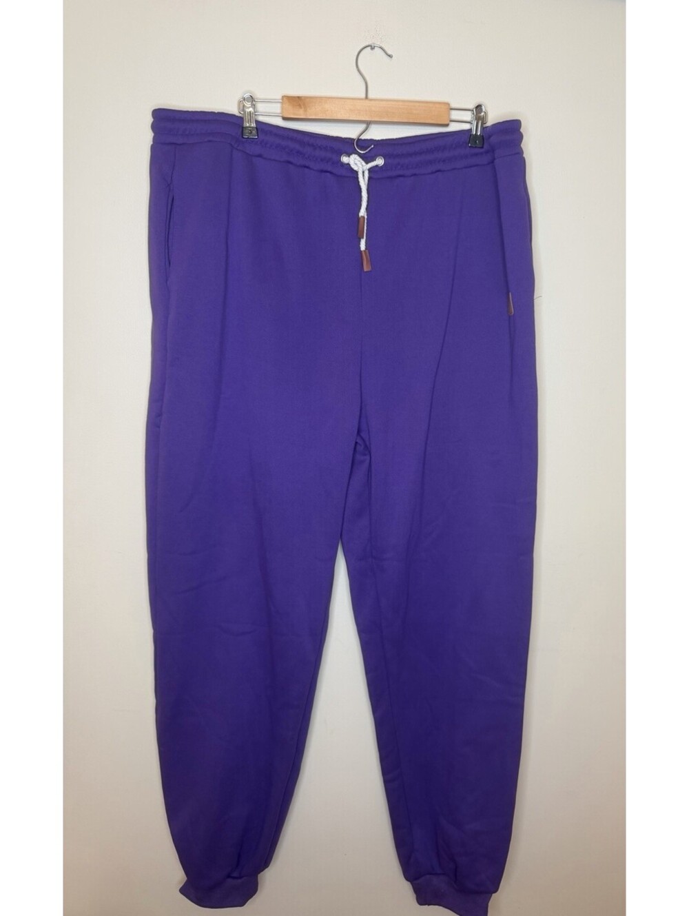 Women's Sweat Pants High Rise Fleece Lined Jogger Style Purple Size 3xl